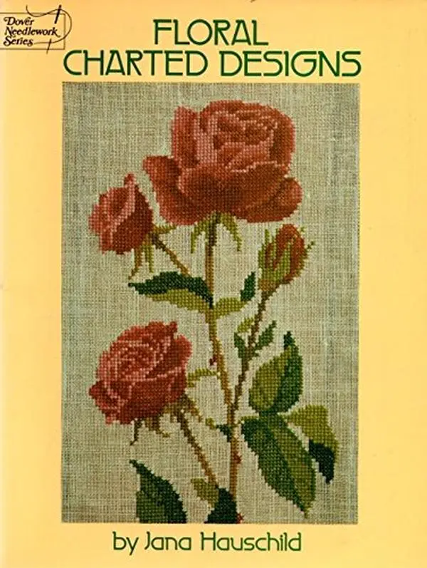Used Paperback Book - Floral Charted Designs by Jana Hauschild, Easy-to-Use Needlepoint, Cross-Stitch, Crochet and Knitting Patterns (Dover Pubns, English Edition)