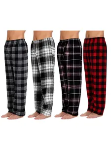 Men's Plaid Sleepwear Set 4 Piece, Casual Home Wear, Comfortable Fashion Men's Pajamas, Perfect Gift, Festive Clothing