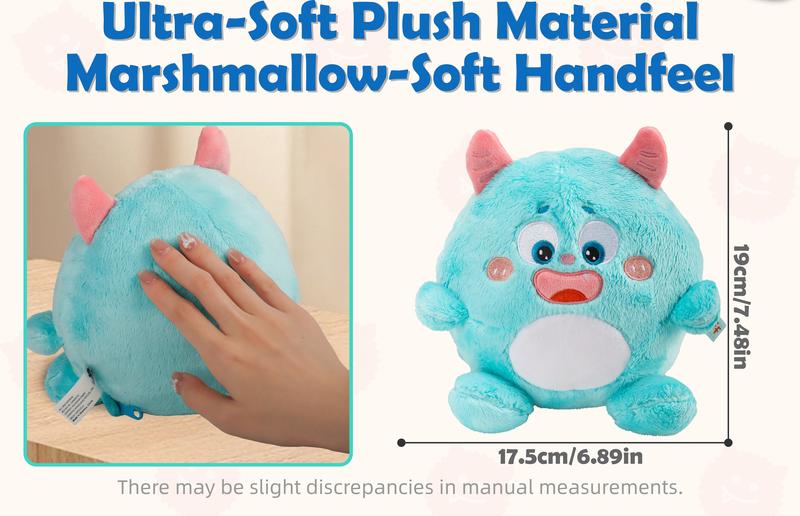 Lumo Puff Bouncing Monster Plush Toy 9.5"*8.5" Singing Mimicking Repeating Talking with 48 Melodies & Recording Feature Best Gift for Xmas Birthday Party Thanksgiving Halloween Weighted Stuffed Animal Sensory Cuddle Box Cute Soft plushie