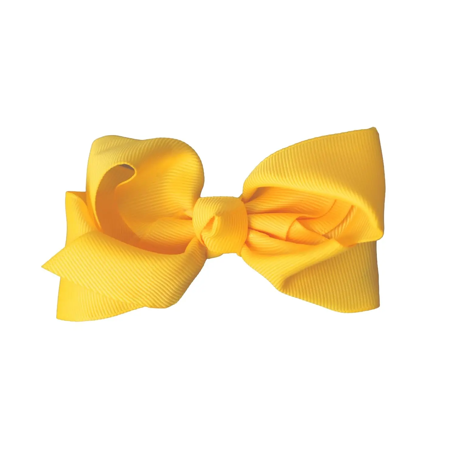 4 Inch Grosgrain Hair Bow for Girls (Yellow)