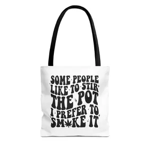 Stoner Humor Tote Bag, Cannabis Lover Gift, Funny Weed Tote, Pot Smoking Quote, Marijuana Accessories