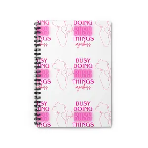 #GirlBoss Daily Journal 6" x 8" Spiral Notebook with Metal Binding & Document Pocket 90gsm Lined Paper for Smooth Writing Perfect for Entrepreneurs & Students