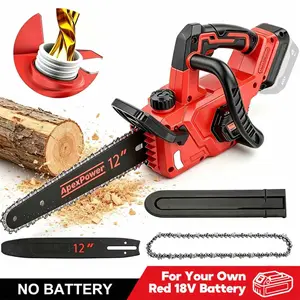12" Brushless Chainsaw Tool, for Milwaukee M18 Battery, Cordless Electric Chainsaw for Tree Cutting & Storm Cleanup | Outdoor Power Tools & Garden Gadgets | Auto Oiler, Low Kickback | Powered Equipment for Yard Work (Battery Not Included)