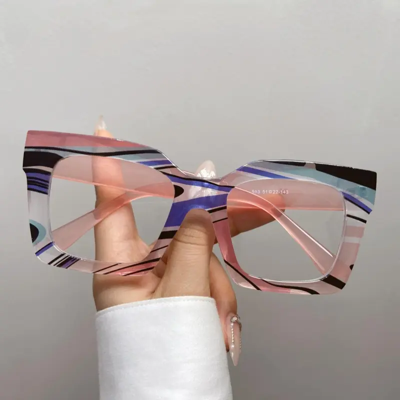 Simple Anti-blue Light Eyeglasses for Everyday Use, Large Frame Fashion Eyeglasses for Women & Men, Basic Fashion Accessories for Daily Wear, Stylish Square Frames, Trendy Casual Frames, Fashionable Frames Glasses, Fashion Eyewear