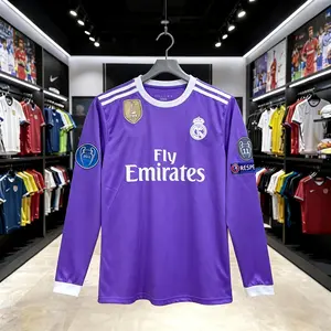16 17/Long Sleeve/7# Cristiano Ronaldo/Fans Version/Soccer Jersey/Purple/Retro/Football Jersey