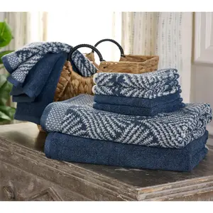 Home Reflections 8-pc Jacquard & Solid Towel Set