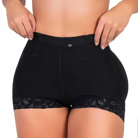 Stagmi SMI04027 Women's Ultra-Invisible Mid-Rise Lace Boyshort Shapewear - Pull-On, Expandable, Compression, Tummy & Butt Control, Leg Shaping, Fitted Elastane, Everyday Use, Cold Wash, Free Ultrainvisible Thong