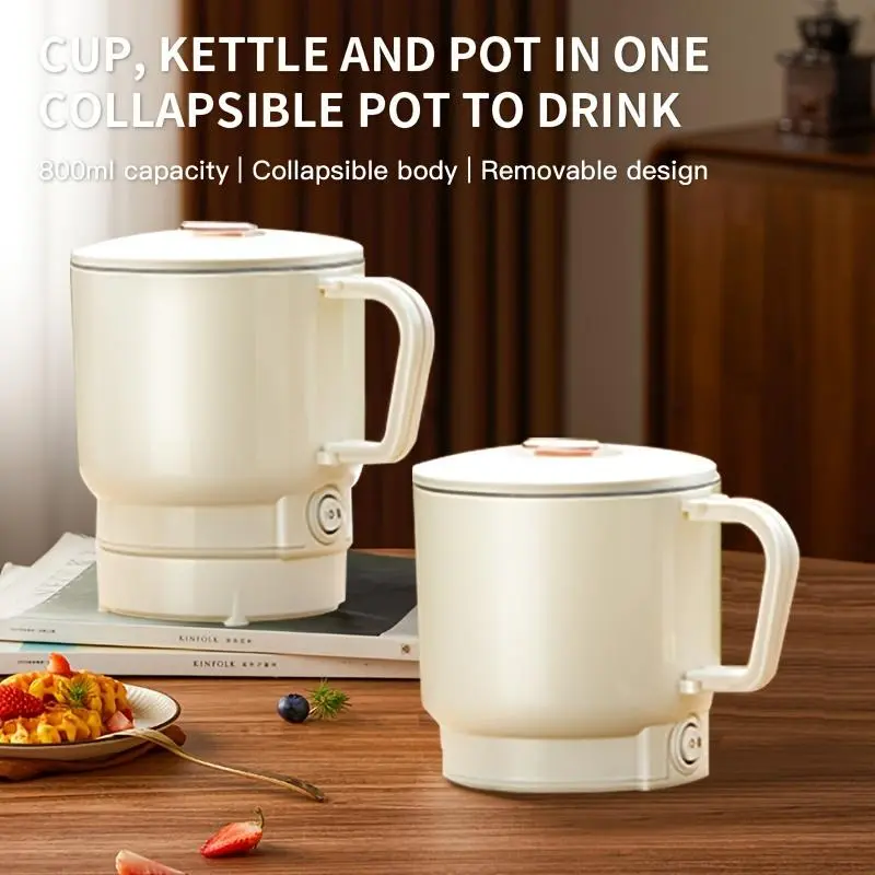 500W Electric Kettle, 0.8L/800ml Capacity, Stainless Steel Inner Lid, Detachable Lid, Fast Boil, Keep Warm, Temperature Selection, Washable Anti-Scale Removable Filter, Suitable for Kitchen & Restaurant Use, Ideal for Brewing Coffee & Boiling Water