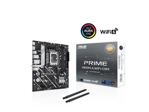 ASUS PRIME H810M-A WIFI-CSM Intel H810 LGA 1851 mATX motherboard, 6+1+1+1 Discrete MOS, DDR5, PCIe 4.0, 2x M.2, Intel 1Gb Ethernet, Wi-Fi 6, DisplayPort, HDMI, USB 10Gbps, front USB 5Gbps Type-C