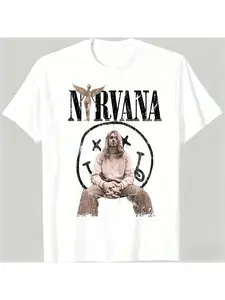 Nirvana rock band men's T-shirt hip-hop style Men's and Women's Y2K Tee Casual Loose Outdoor Street