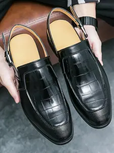 Men's Business Fashion Belted Design Slip on Sandals, Casual Comfortable Breathable Sandals for Summer, Fashion Shoes for Party, Daily Clothing Decor