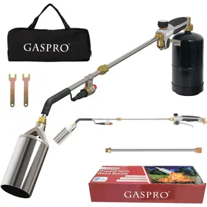 Propane Weed Burner Kit,High Output Weed Flamethrower Detachable Long Arm Blow with Long/Short Mode for,Melting Ice & Snow BBQ(Gray)
