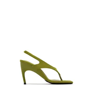 Sami Slingback Thong Strap Heels - Green