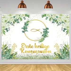 First Holy Communion Banner, God Bless Background, Baptism Party Decoration, Kids Photo Props, First Communion Decor for Boys and Girls