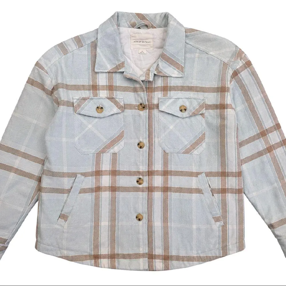 Aeropostale Quilted Plaid Shirt Jacket