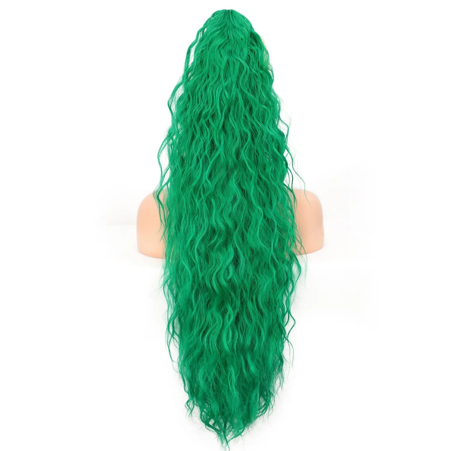 Green Claw clip ponytails