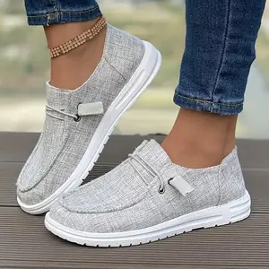 mama shoes 1 Pair Women'S All-Season Canvas Loafers - Solid Color Low Top Slip-On Shoes with Tassel Detail, Plain Toe, Fabric Insole, EVA & Rubber Sole Footwear Girl Comfort Slipon Chain(Raincoats)