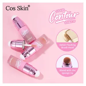 Dual-Tip Liquid Contour & Highlight Pen featuring a smooth brush-tip design for precise application. Anti-smudge, long-lasting formula with rich color payoff. Suitable for all skin tones. Perfect New Year gift.