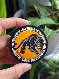Black Panthers Rubber Hook and Loop Patch