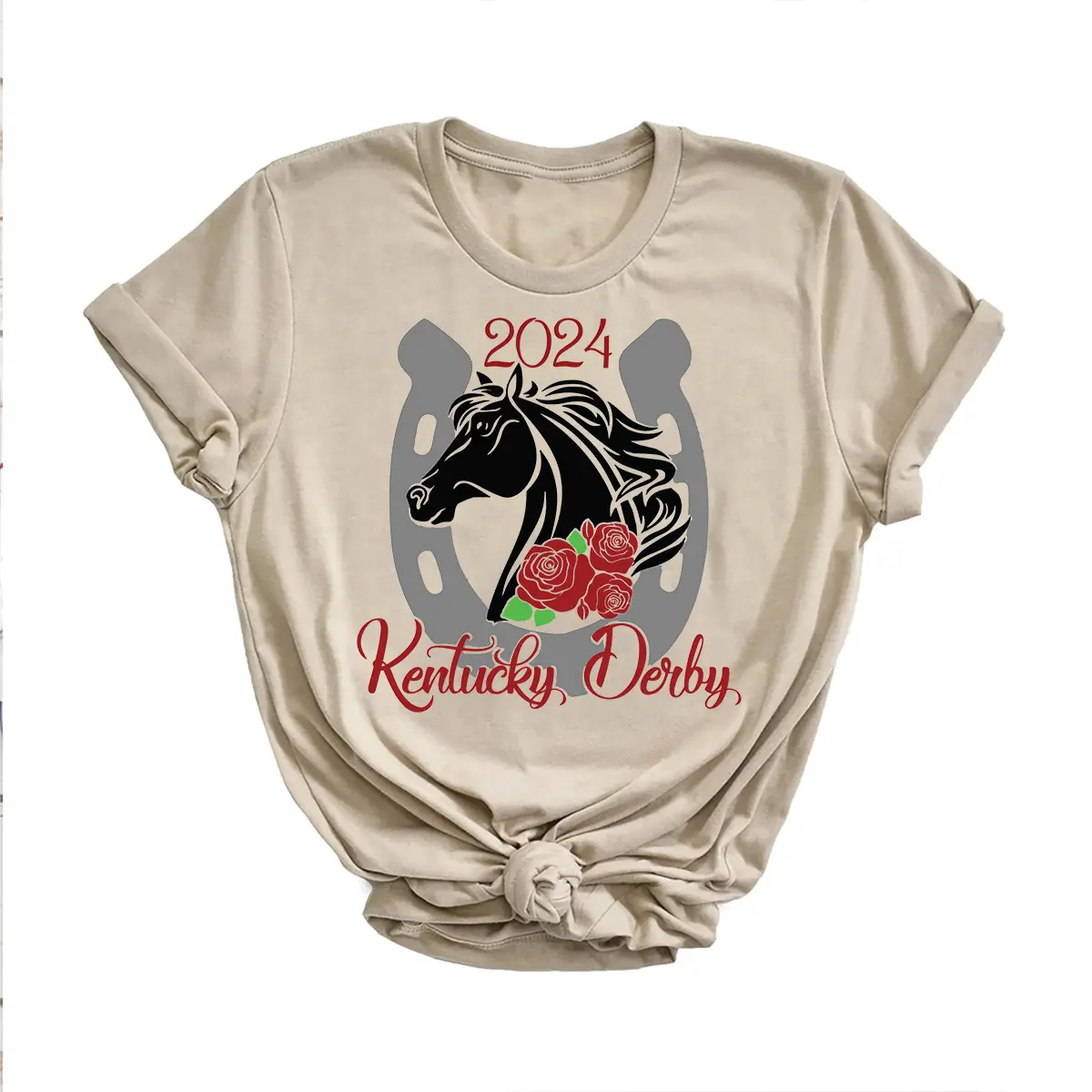 Kentucky Derby T-Shirt, S-5XL, 2024 Ky Derby, Run for the roses, Horse Racing Shirt, Kentucky Derby T-Shirt, horse lover t-shirt Classic Cotton girlfriend clothes