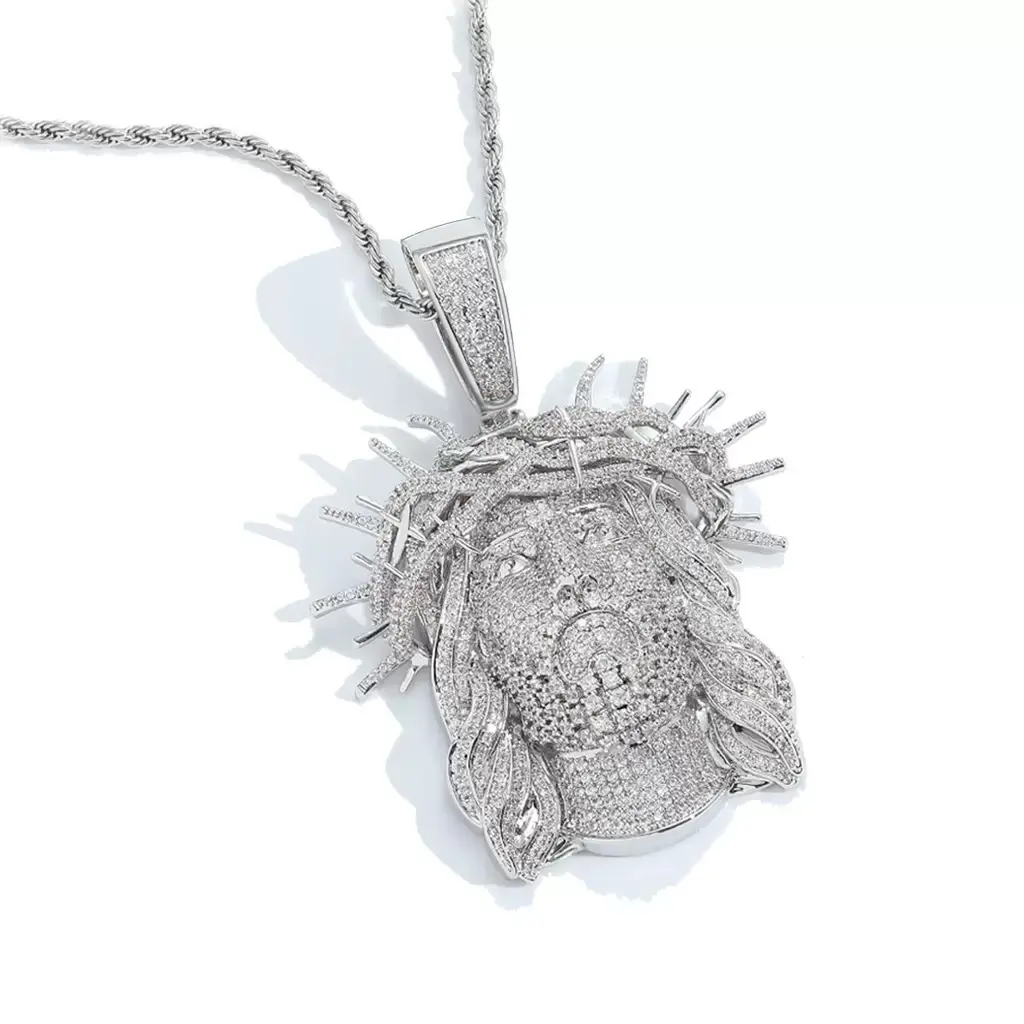 M2-2394 Vintage Hip-Hop Jesus Pendant | Spiked Copper Zircon | Personalized Men’s Entrepreneurial Style Distinctive Modern Touch