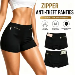 Viral on TikTokWomen's Underwear with Secret Pocket Panties, 2 /4Packs Anti Pickpocket Travel BoxersCotton underwear, soft  breathable shorts