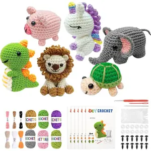 6PCS Crochet Kit for Beginners, 2026 Knitting Kit with Step-by-Step Video Tutorials, Beginner Crochet Kit for Adults (Grey)