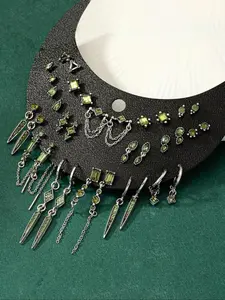 Vintage Punk Rhinestone & Chain Earrings Set – Trendy Women’s Jewelry for Party, Daily Wear & Birthday Gift High Quality Earrings