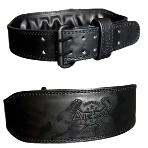 Arsa Fitness Premium Leather 9MM Thickness Weightlifting Belt for Men and Women Reducing Back Strain Crossfit Bodybuilding Powerlifting and Strength Training (LARGE CAMO BLACK)