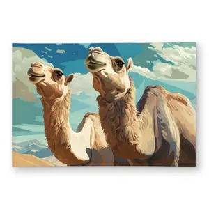 MWW C1ROAR46VOP3R6 4 x 6 ft. Camels Looking Up - White Outdoor Rectangle Area Rug for Home Decor