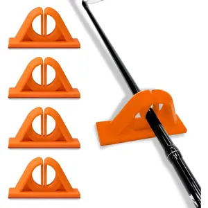 Wall-Mounted Fishing Rod Holder No-Drill Fishing Rod Holders for Garage, Rod Holders for Fishing Boat, and Rod Holders for Wall, Durable Fishing Pole Holders for Any Adhesive Surface(4pc Orange)