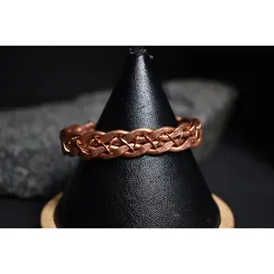 Interwoven path Orbit- Copper Half Cuff Bangles