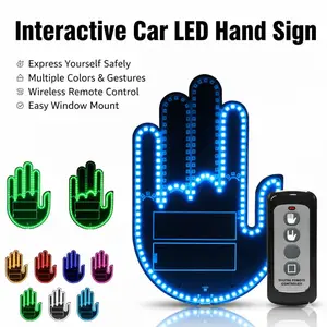 Tier's Haven Car Gesture Decorative Lights, Ambient Lighting, Rechargeable Led Gesture Lights for Car Road Rage Led Signs calm road rage,Remote Control Triple Mode Fun Finger Lights.  (1 Pacs) Automotive truck stuff