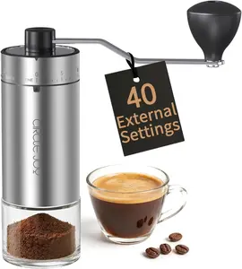 CIRCLE JOY Mini Manual Coffee Grinder with 40 External Adjustable Settings and Ceramic Conical Burr, Portable Stainless Steel Hand Coffee Grinder for Home and Travel., Ltd Zhuhai Kelitong Electronic Co., Ltd