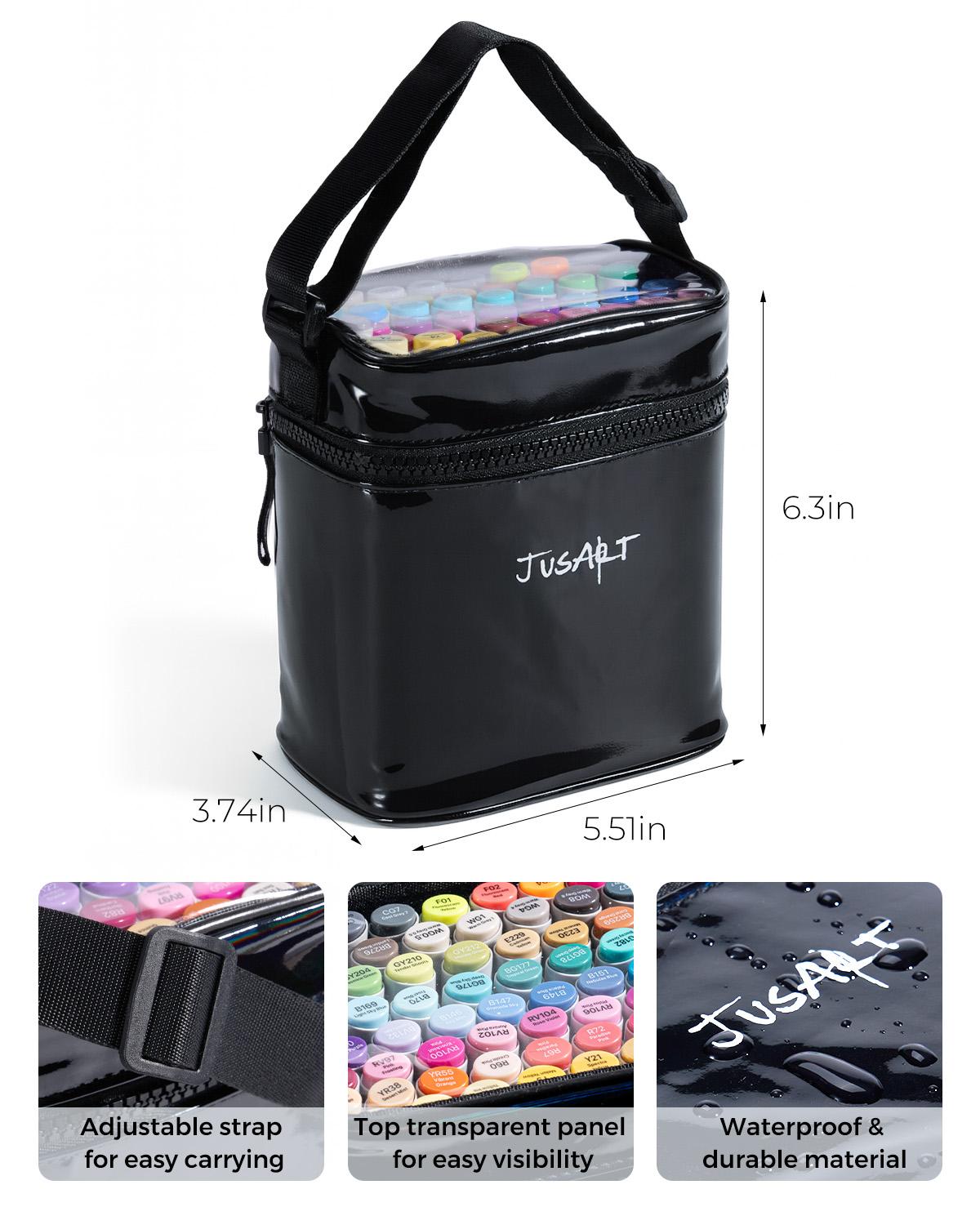 [JusArt] 72/48 Colors Dual Tip Art Markers with Brush & Chisel Pens, Alcohol Brush Markers, Alcohol Based Marker Set for Adult Coloring Books, Drawing, Illustration, Sketching, No Bleed Ink Art Supplies