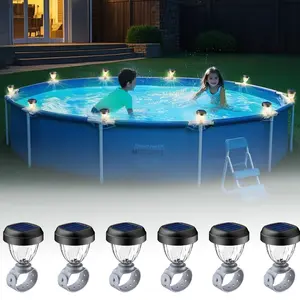 Solar Pool Lights for Above Ground Pools, LED Energy Saving Warm White Light, Waterproof for Frame Swimming Pools Night Accessories