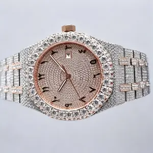 High quality iced out  wrist watch automatic waterproof bling bling