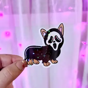 Ghost Costume Dog Sticker