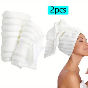2-pack white striped cotton hand towel face towel - soft, highly absorbent, suitable for bathrooms, hotels SPA, university dormitory