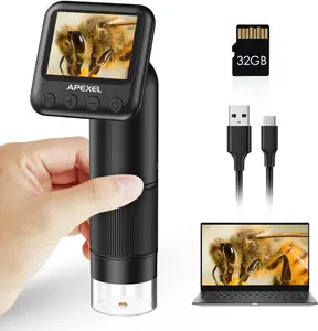 800X HD Handheld Digital Microscope for Adults, with 2" LCD Screen Pocket Microscope for , USB Lab Handheld Digital Microscopes Equipment, with 32GB SD Card