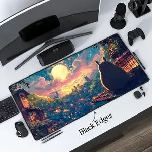 Studio Ghibli Inspired Japanese Desk Mat, Cute Aesthetic Anime Mouse Pad, Keyboard Mat, My Neighbor Totoro Desk Mat For Office, Gift For Gamer