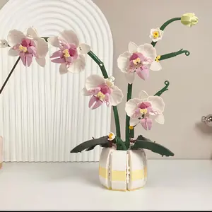 616+pcs Lavender Scented Plant Building Blocks Set, Plant Decorative Pieces, Birthday Gift, Christmas Gift, Halloween Gift