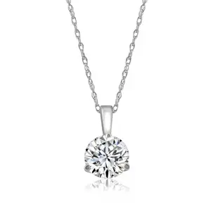1/5 ct Solitaire Lab Grown Diamond Pendant available in 14K and Platinum