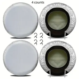 Car Tire Protection Cover Set, Dustproof Waterproof Anti-UV Aging Resistant, Universal Fit for All Seasons, Durable Car Accessory