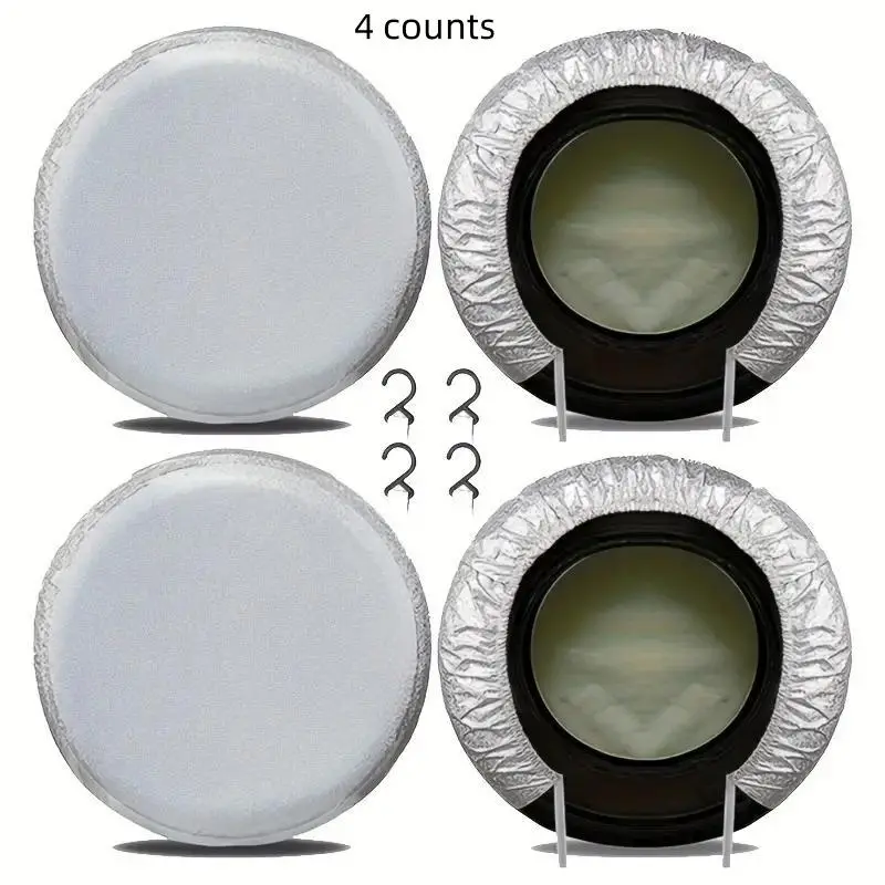 Car Tire Protection Cover Set, Tire Wheel Dustproof Waterproof Anti-UV Aging Resistant, Universal Fit for All Seasons, Durable Car Accessory