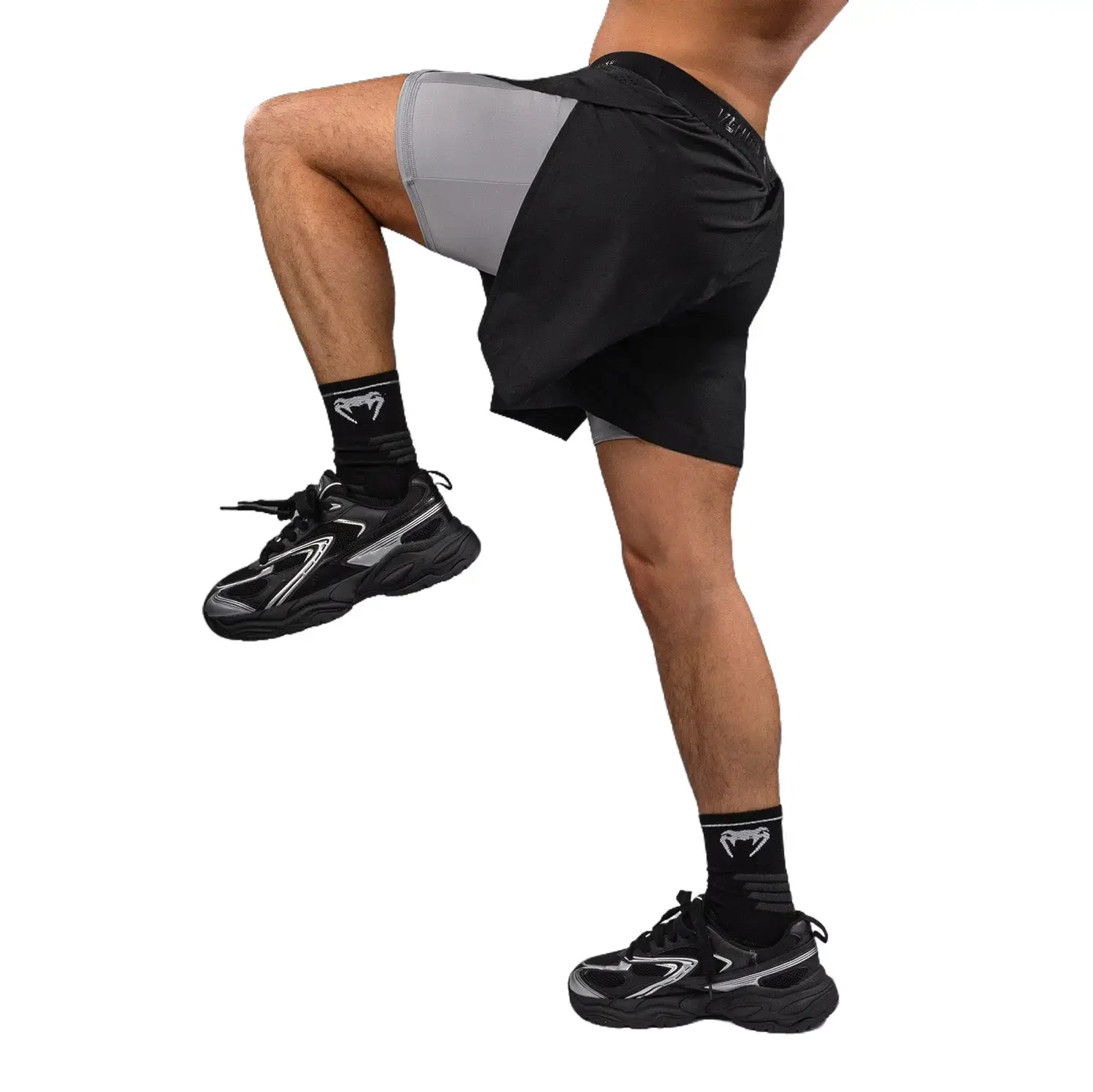 Venum Lazer Men's 2-in-1 Hybrid Training Shorts, Lightweight and Perforated for Gym and Performance, Mensfashion, Shoes