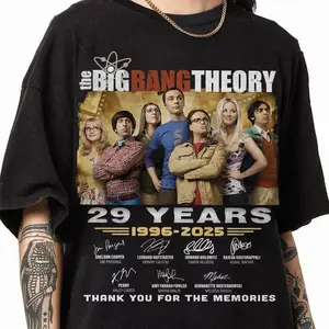 The Big Bang Theory Anniversary Shirt, Sheldon Unisex Shirt | Retro 90's The Big Bang Theory Thank For The Memories Sweatshirt Gift for Men and Women