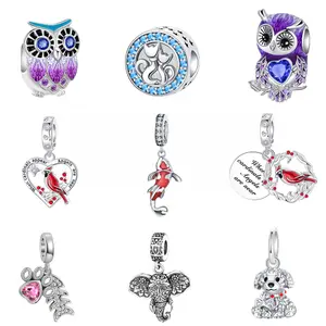 Animal Series 925 Silver-plated Jewelry Charms, DIY Beads fits for Necklace Bracelet, Perfect Gift for Women