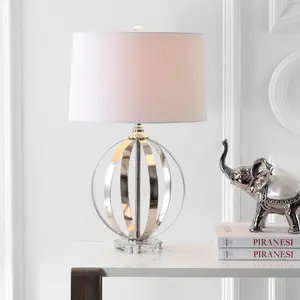 JONATHAN Y Logan Metal Orb LED Table Lamp , for bedroom, living room, foyer, hallways, dining room, dorms