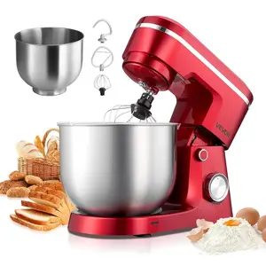 VEVOR Stand Mixer, 7.8 QT Electric Kitchen Mixer, 800W Dough - Mixer, 10 Speeds Tilt - head Food - Mixer with Stainless Steel Bowl, Dough Hook, Whisk, Beater, for Baking, Mixing, Whipping Kneading, RedVEVOR Super Brand Day
